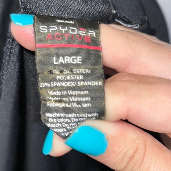 Spyder Active Black Leggings size large with Side Pockets - Picture 5 of 5